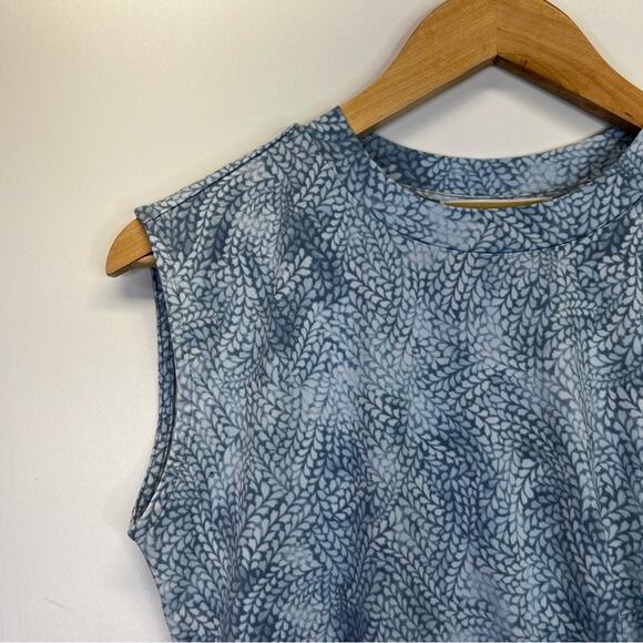 Michael Kors Petal Print top chambray blue - PS - Picture 4 of 9